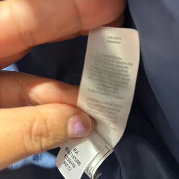 Z By Zella Women's Puffer Jacket Blue Small Full Zip Long Sleeve Mock Neck - Picture 8 of 9